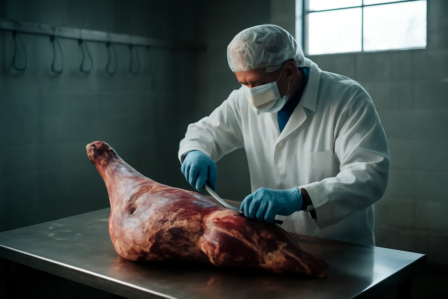 Processor cuts venison for a Florida cut and wrap order